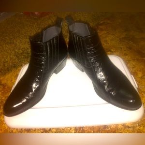 Mens Classy Black Ostrich Embossed Cuban Heel Boots
